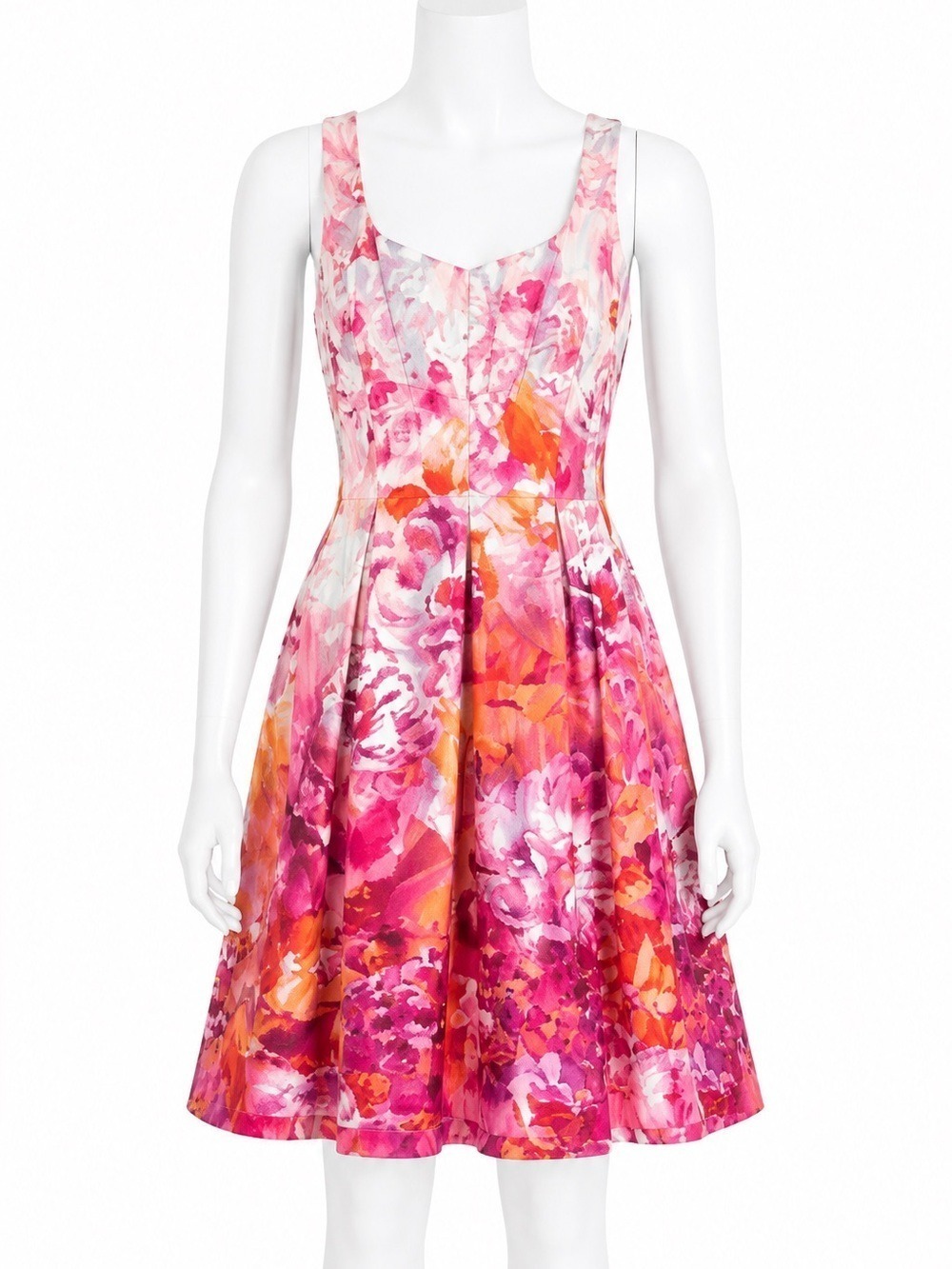 Nine West Bulgarian Rose Floral Pleated Fit Flare A Line Dress NWT Wedding  12